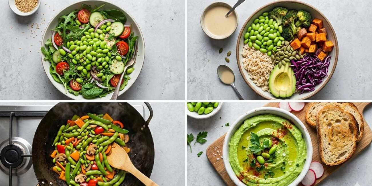 how to include edamame in your diet – edamame in salad grain bowl stir fry and dip
